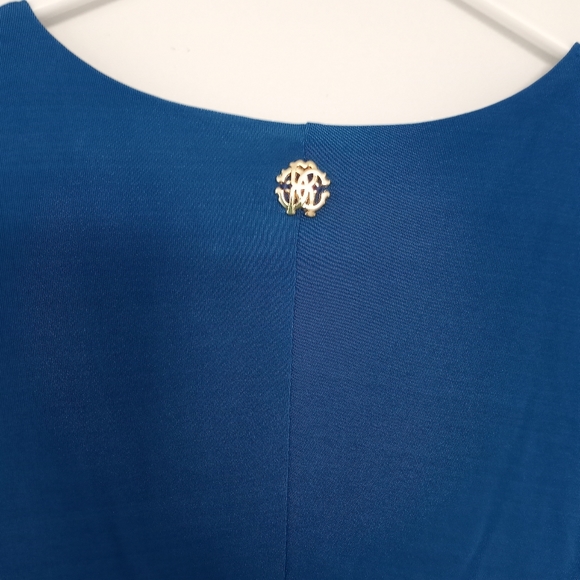 NWT Roberto Cavalli Blue Ruched Bodycon Dress - Picture 11 of 13